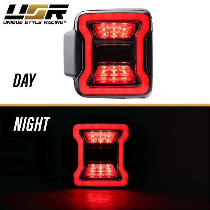 2018-2024 Jeep Wrangler JL Smoke Lens LED Tail Light Upgrade for Stock Halogen Models