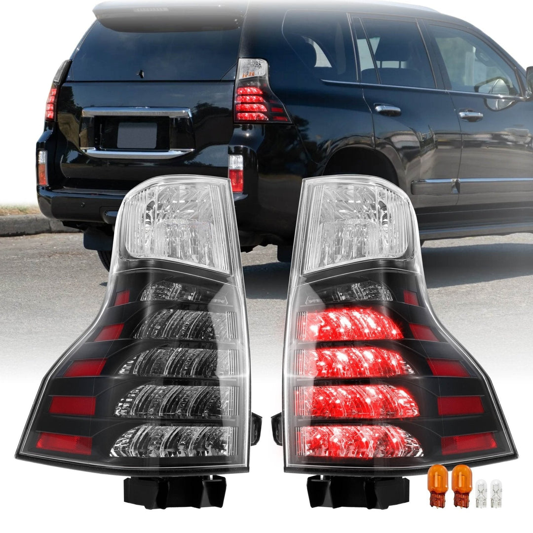 2010 - 2023 Lexus GX460 OE F - Sport Style Black Housing All Clear Lens LED Upgrade Tail Lights