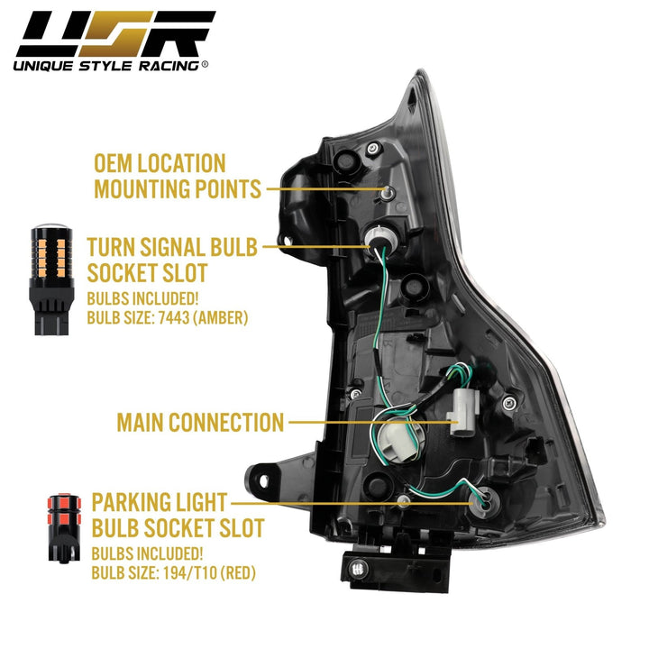 2010 - 2023 Lexus GX460 OE F - Sport Style Black Housing All Clear Lens LED Upgrade Tail Lights