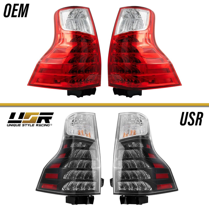 2010 - 2023 Lexus GX460 Black Housing All Clear Lens LED Upgrade Tail Lights