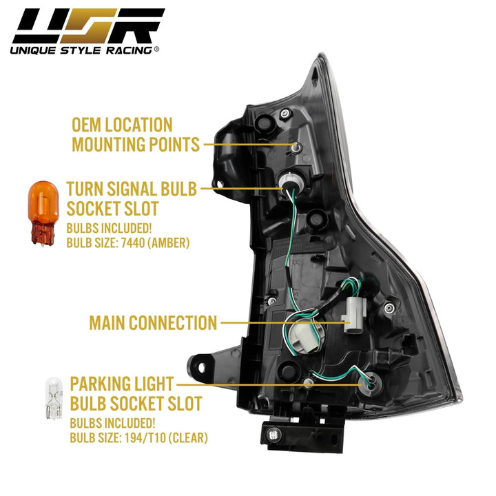 2010 - 2023 Lexus GX460 OE F - Sport Style Black Housing All Clear Lens LED Upgrade Tail Lights