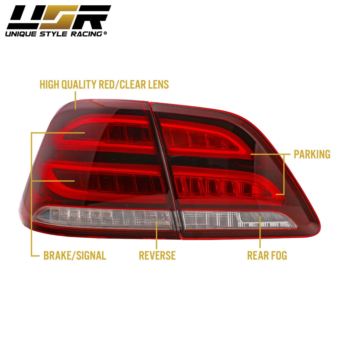 2012-2015 Mercedes ML Class W166 OEM GLE Style Rear 4 Piece LED Tail Light Set