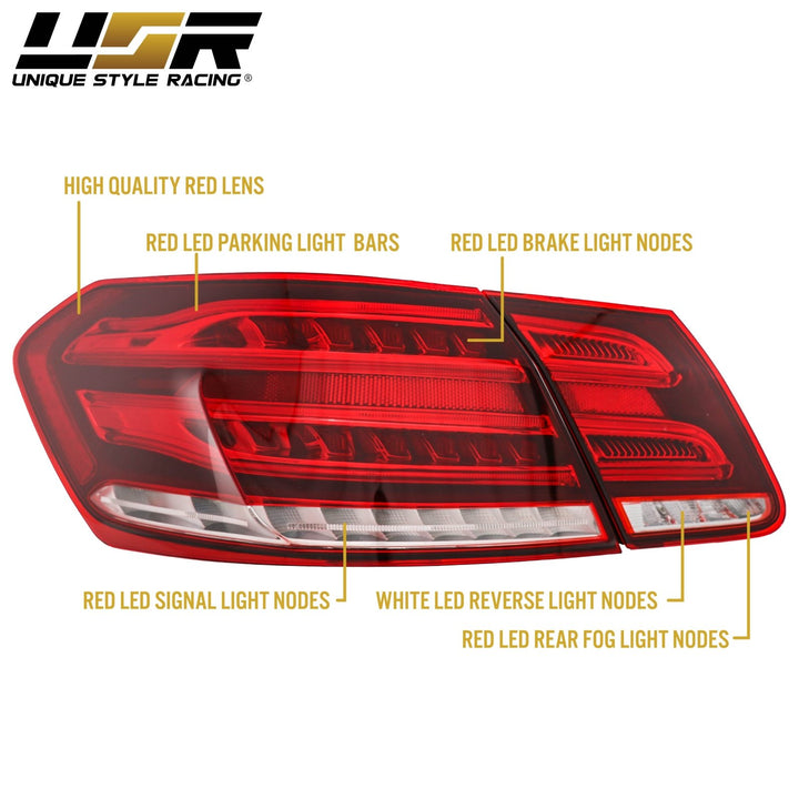 2010 - 2013 Mercedes Benz E Class W212 4D Sedan Facelift Style LED Light Bar Tail Light