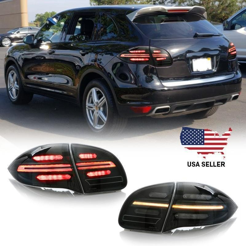 2011 - 2014 Porsche Cayenne 958 USR Facelift Style Full LED Clear or Smoke or GTS Dark Red Smoke Rear Tail Light