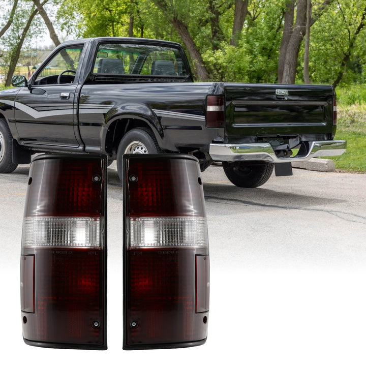 1989 - 1995 Toyota Pickup Truck 2WD / 4WD Red / Clear or Dark Cherry Red Lens Tail Lights