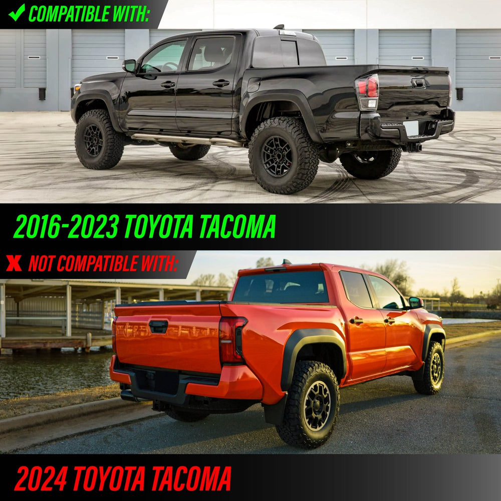 2016 - 2023 Toyota Tacoma Pickup Truck 3rd Generation JDM Style Black Housing All Clear Lens Tail Lights