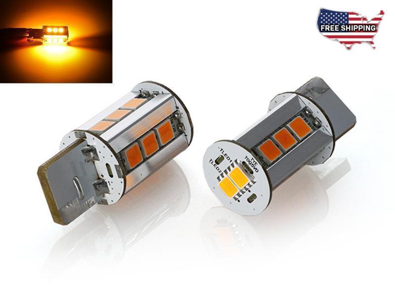 AMYWNTER T20 7440 12V T10 DRL W5W LED Light Dual Color Switchback Turn  Signal Lamp Bulb Daytime Running