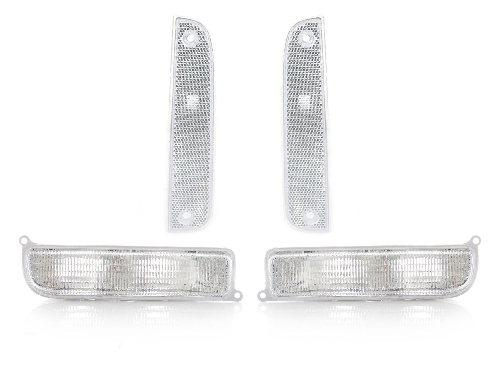 1997-2001 Jeep Cherokee XJ Clear or Smoke Front Corner Side Marker Lights +  Bumper Signal Lights