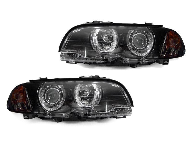 2002-2003 BMW 3 Series E46 2D Coupe/Convertible & 2002-2006 E46 M3 DEPO Angel Eye Projector Headlight + Optional UHP LED Halo Rings For Halogen Model