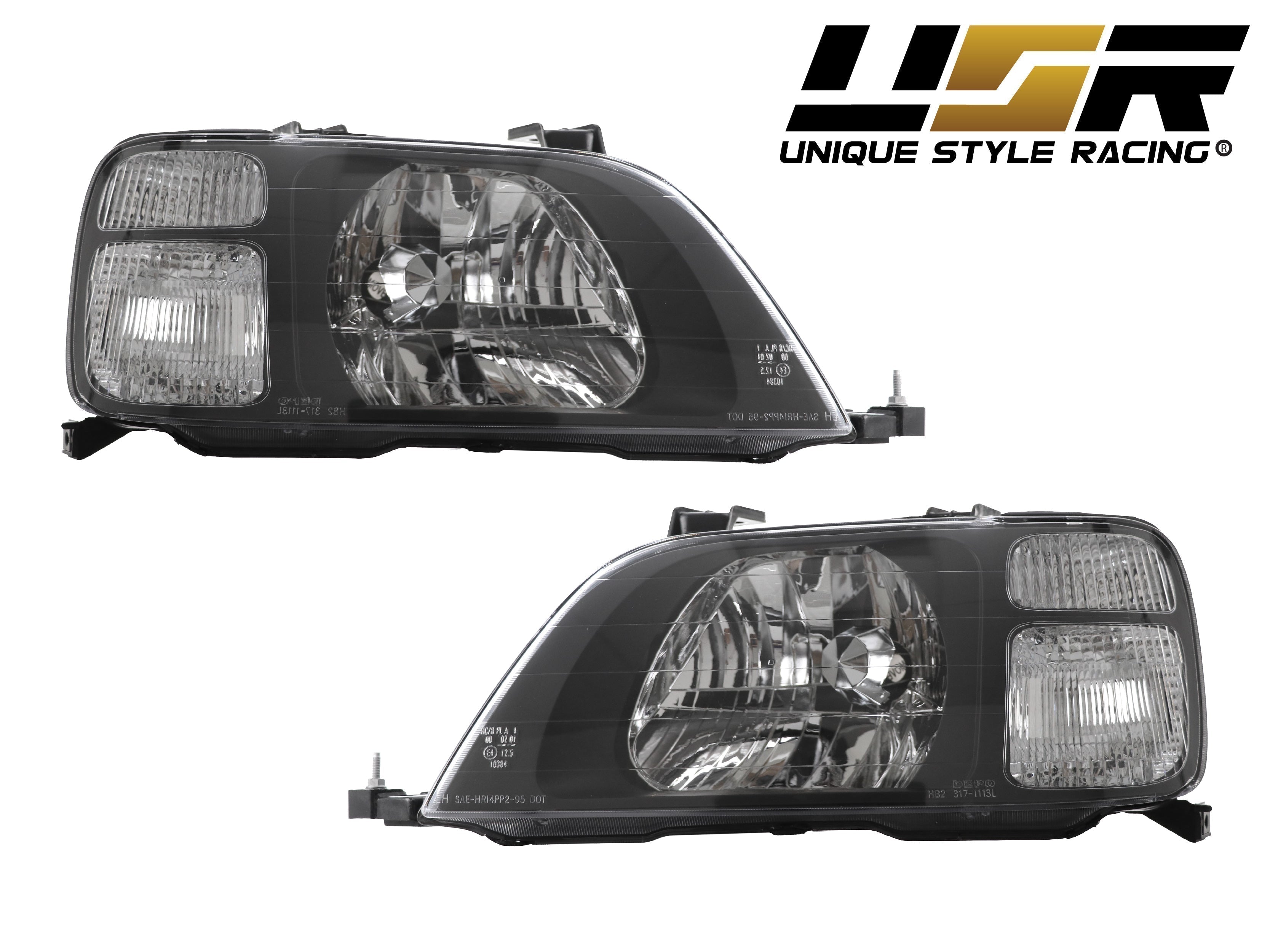 1997-2001 Honda CRV CR-V JDM Style Black Housing Clear Corner