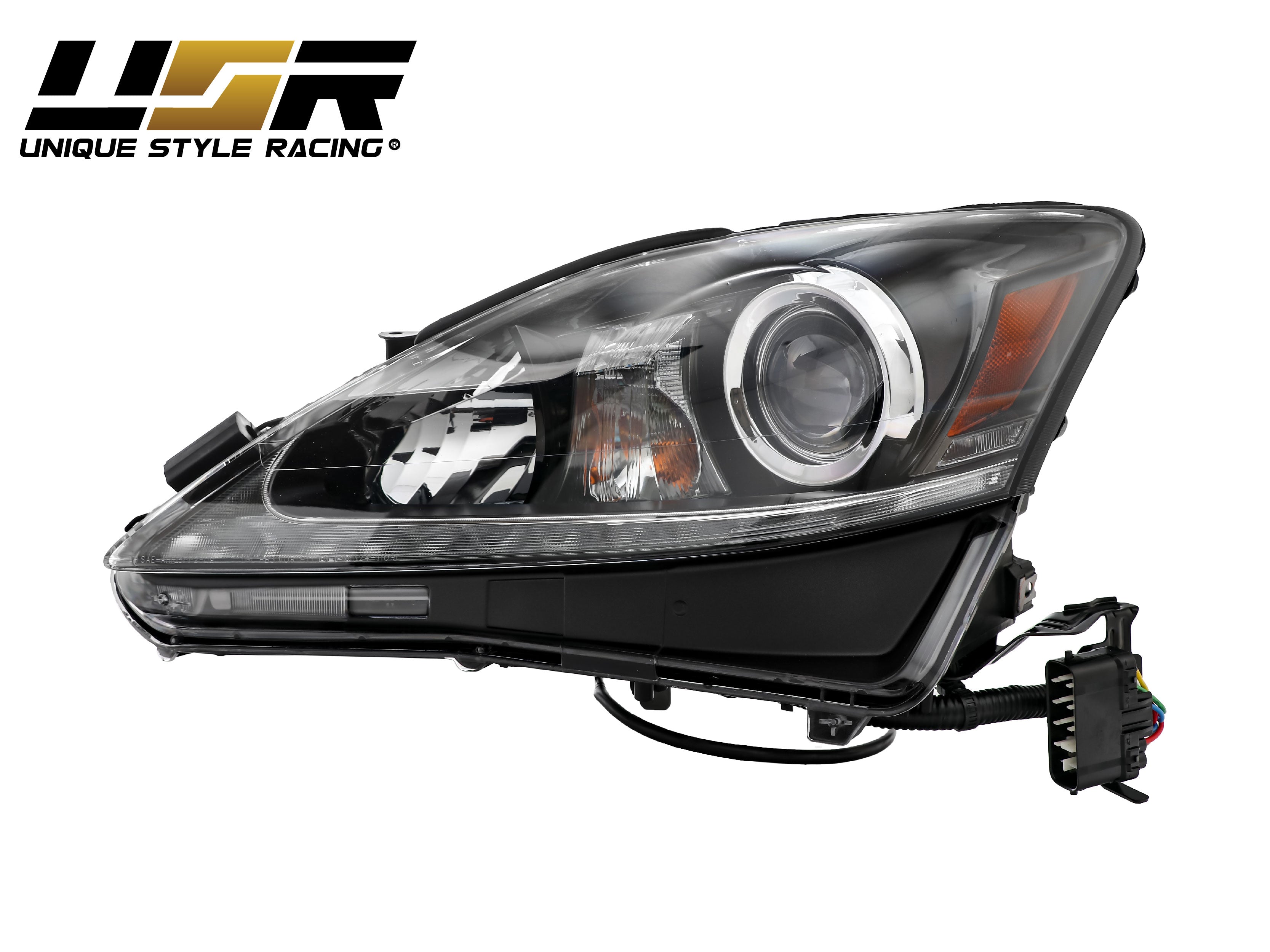 2006-2013 Lexus IS250 IS350 ISF USR Edition Daytime Visible DRL LED Check  Mark Black Projector Headlight