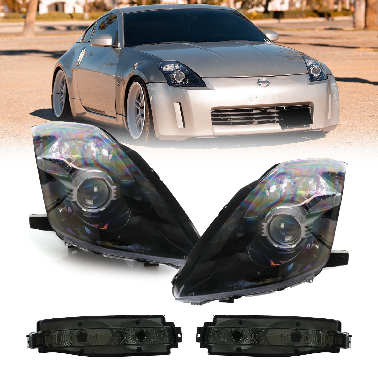 2003-2005 Nissan 350Z Z33 Facelift Style JDM Black D2S BiXenon LED