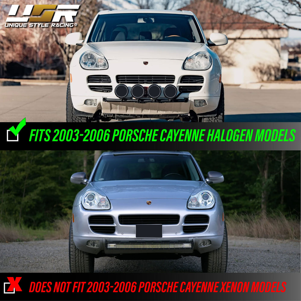 2003-2006 Porsche Cayenne 955 9PA Black Projector Headlights For Factory Halogen Models - Made by USR