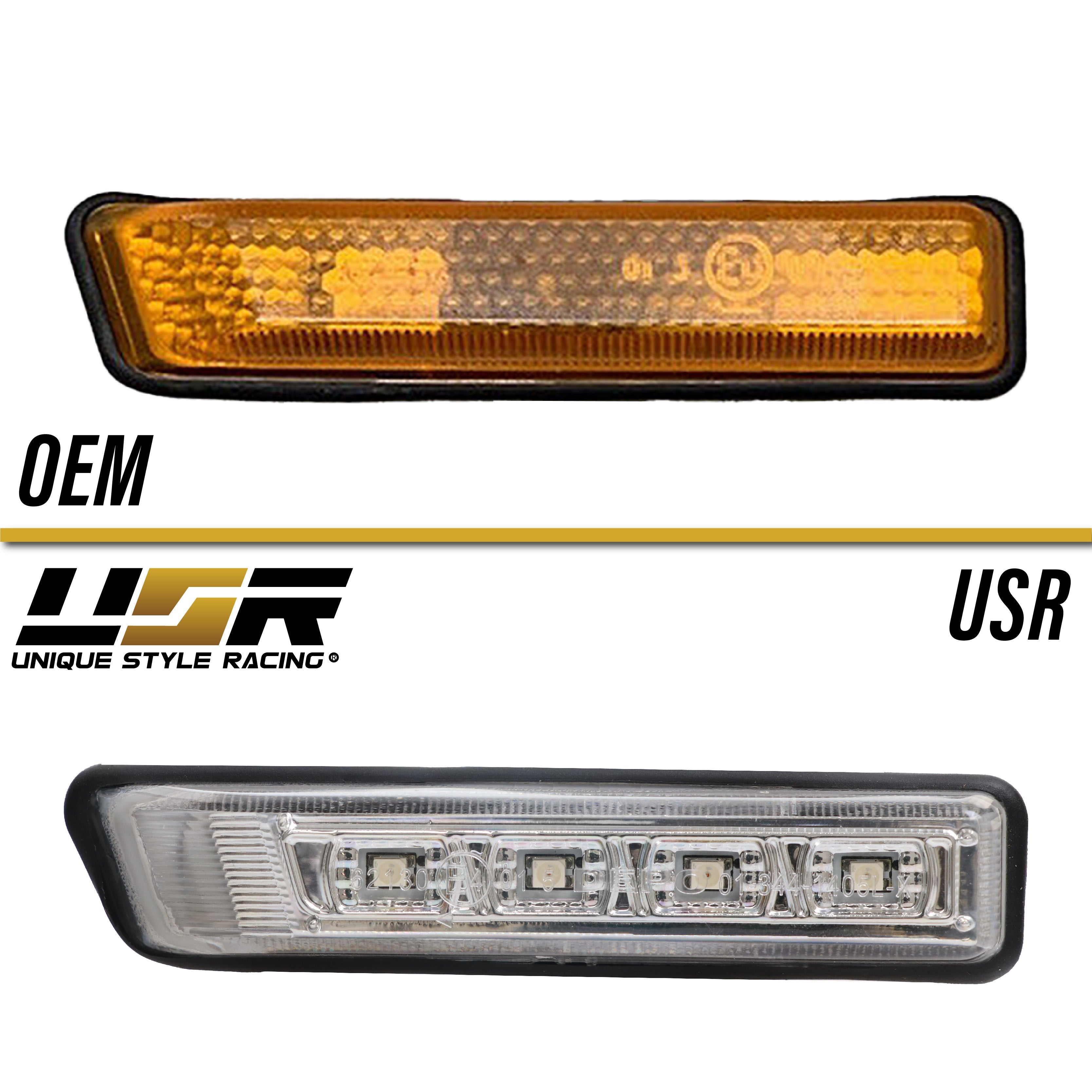 1997-1992 BMW 3 Series E36 / 2000-2006 BMW E53 X5 Clear or Smoke Lens Amber  LED Fender Side Marker Light - Unique Style Racing