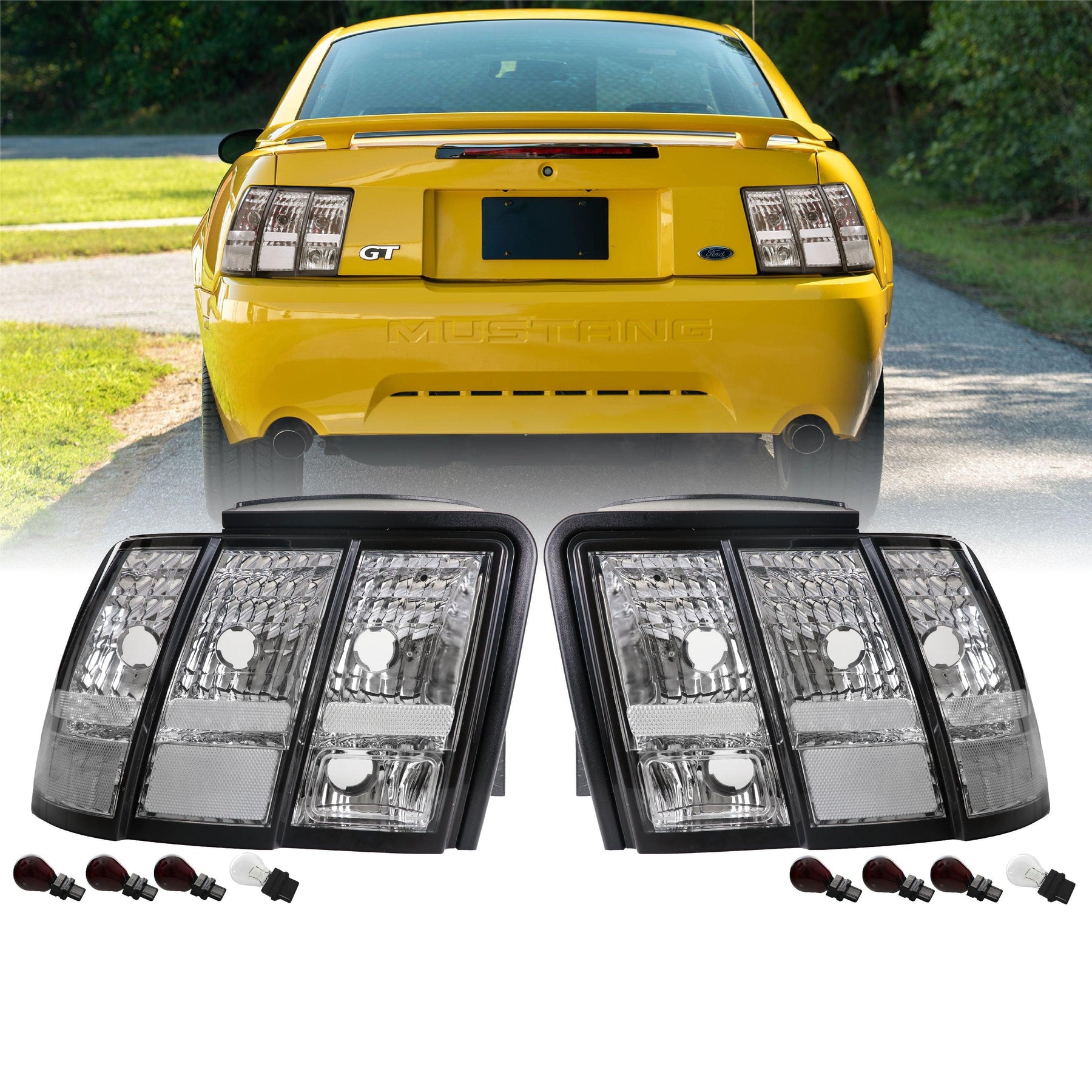 Sonar Rear Tail Light Set For Ford 99-04 Mustang Unique Spider / Check  Pattern