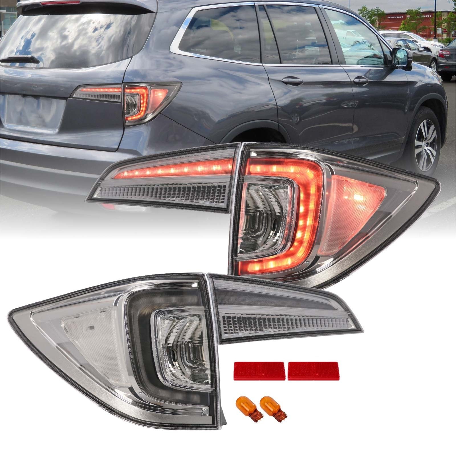 2016-2018 Honda Pilot 3rd GEN SUV All Clear LED 4PC Tail Lights