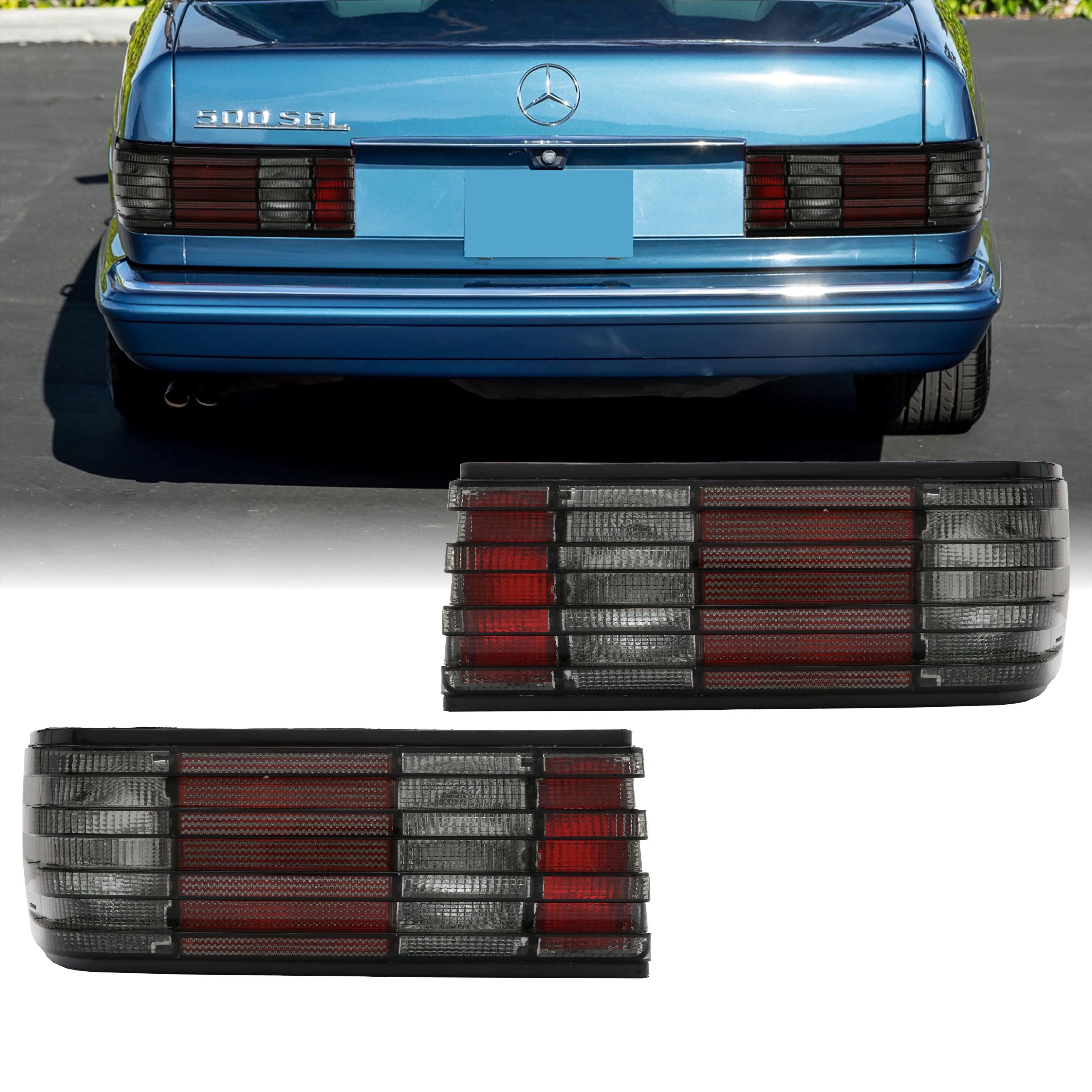 1981-1991 Mercedes S Class W126 Euro Smoke Rear Tail Light Set