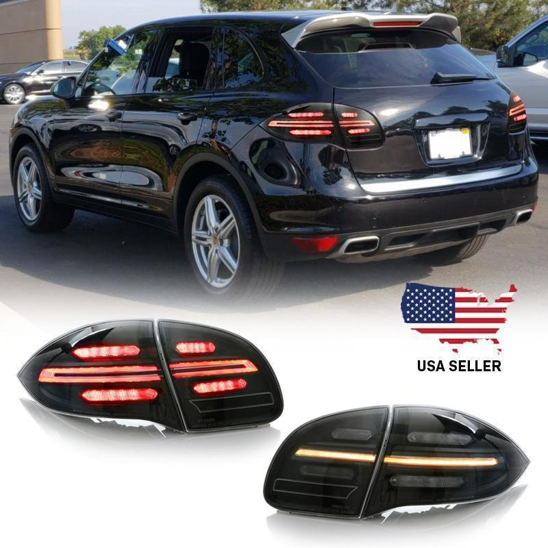 2011-2014 Porsche Cayenne 958 USR Facelift Style Full LED Clear or Smoke or GTS Dark Cherry Rear Tail Light